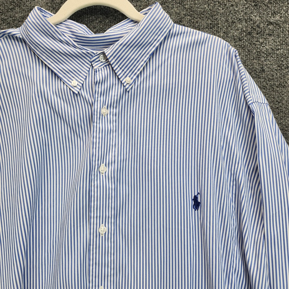 Ralph Lauren Performance Men's Stretch Striped Button Down Shirt 3XLT Big Tall‎